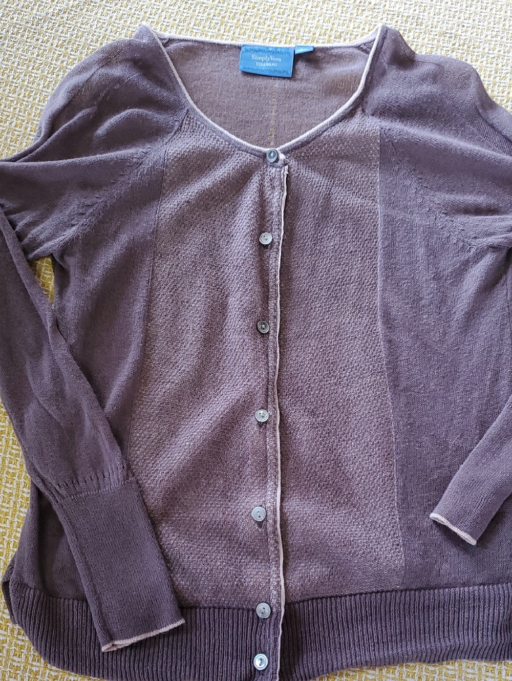 Simply Vera Vera Wang Lavender Button-Front Cardigan